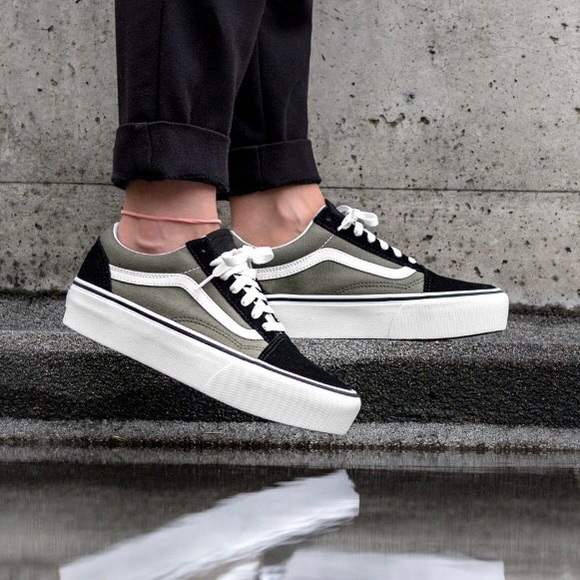 green platform vans